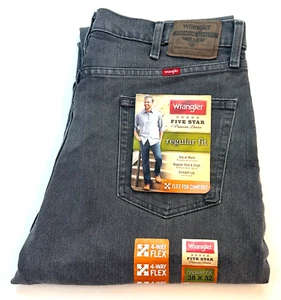 Wrangler Five Star Premium Regular Fit Straight Leg Men's Jeans W38 L32 Grey New - Picture 1 of 9