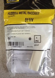 Hubbell 511IV Metall Laufbahn Aufputzbogen 500 Serie Single Channel Elfenbein - Bild 1 von 4