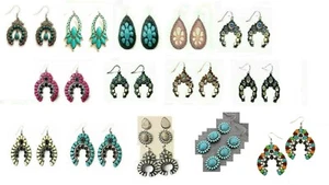 Pendientes de flor de calabaza azteca occidental suroeste mujer dama joyería - Imagen 1 de 7