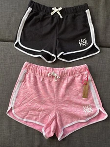 NWT Set of 2 Justice Girl XLP (16P/18P) Black And Pink Dolphin Short New - Picture 1 of 8