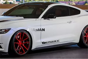 SPORT Vinyl Decal Sticker Sport Car Racing logo emblem fits MUSTANG BLACK PAIR - Foto 1 di 2