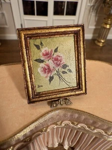 Miniature Artisan Signed Painting Dianna George Gilt Frame 1/2” Or 1” (c) - Picture 1 of 4