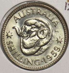 Australia 1959 Shilling BU Merino ram 299196 combine shipping - Picture 1 of 2