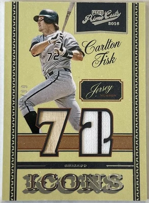 2016 Panini Prime Cuts Carlton Fisk Icons Jersey Bat Relic #'ed /99 - Image 1 of 2