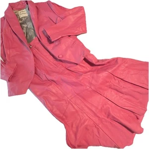 Vintage Leathers By NE Sports Wear Leder Damen rosa Western Jacke & langer Rock XS - Bild 1 von 9