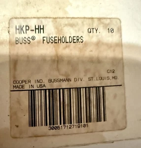 Bussmann Panel Mounted Fuse Holder HKP-HH by Buss Fuses Box Of 10 New Made USA - Picture 1 of 4