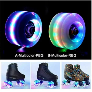 8 Stück Leucht Rollschuhe Rollen mit Schraubenschlüssel robuste Lager 82A beständig - Bild 1 von 29