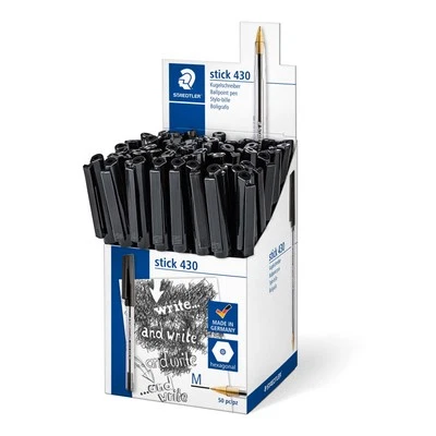 STAEDTLER Stick 430 M-9CP5 Kugelschreiber 0,35mm 50 Stück schwarz nachfüllbar - Bild 1 von 4