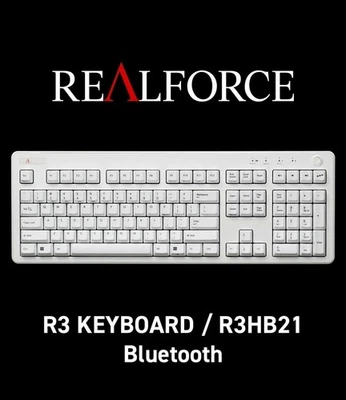 Topre REALFORCE R3 Keyboard R3HB21 Bluetooth 5.0 USB US ANSI 45g Super White NEW - Image 1 of 3