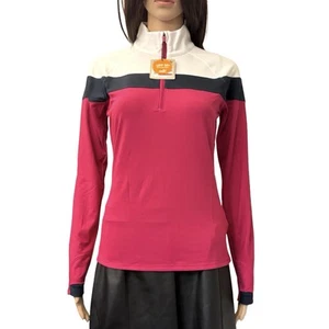 Puma Womens 1/4 Zip Top Size XS Long Sleeves Pink Navy White Golf Jacket NWT $75 - Picture 1 of 17
