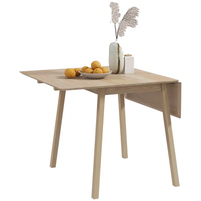 Extendable Drop Leaf Dining Table For 2-4, Space-Saving Pine Wood Design - Image 1 of 4