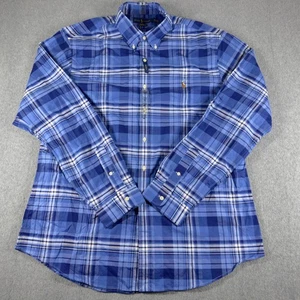Ralph Lauren Slim Fit Stretch Hemd Herren XXL 2XL blau kariert langarm - Bild 1 von 6