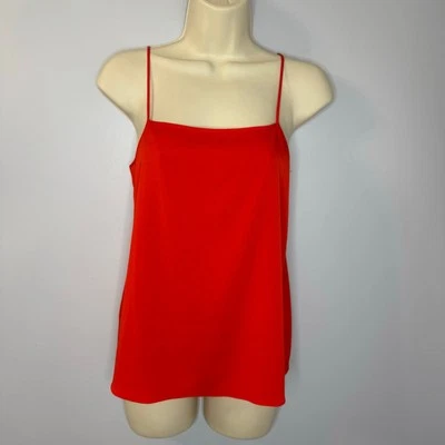 Top Diane von Furstenberg Slip Cami Cuello Cuadrado Rojo Ligero Talla 0 Foto 1 de 4