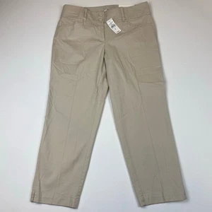 NEW LOFT Womens Original Crop Chino Pants 6 Khaki Straight Leg Lightweight - Picture 1 of 9