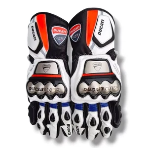 Ducati Motorcycle Racing Gloves Leather Motorbike Sport Riding Protection CE - Picture 1 of 2