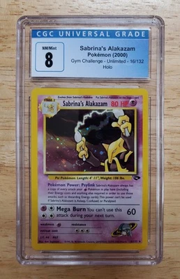 Pokemon CGC 8 NM/MINT 2000 Sabrina's Alakazam Gym Challenge Holo Card - Image 1 of 2