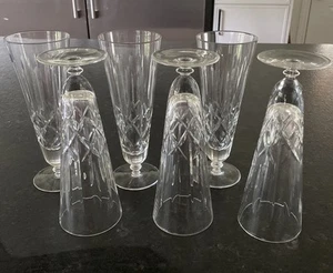 Set 6 Crystal Iced Tea Pilsner  Champaign Glasses  Flutes Norfolk  Clapperton's - Bild 1 von 8