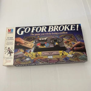 Vintage 1985 Go For Broke Board Game MB Classic Board Game Complete - Picture 1 of 9