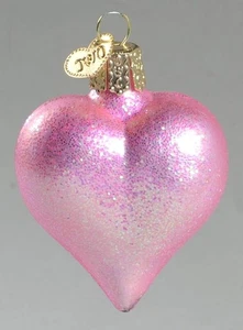Old World Christmas Asst Heart-Pink #2 Deep/Matte No Box - Picture 1 of 1