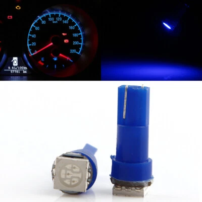 100x Blue T5 5050 1SMD 70 74 Led Dashboard Bulbs Instrument Panel Car Indicator - Image 1 of 4