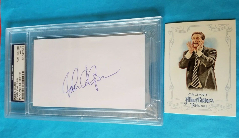 JOHN CALIPARI PSA /DNA CERTIFIED AUTOGRAPH AUTO & ALLEN & GINTER CARD ARKANSAS - Image 1 of 4