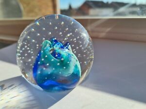 CAITHNESS "REFLECTIONS" GLASS PAPERWEIGHT | 1993 COLLECTORS CLUB | ETCHED