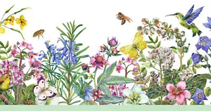 GB50071g8 Living Garden Peel and Stick Wallpaper Border 8in Height x 18ft - Picture 1 of 5