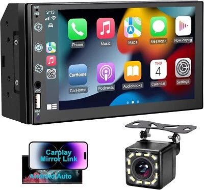 Estéreo Coche Pantalla Táctil 2DIN Radio Compatible Apple Carplay y Android Auto - Imagen 1 de 4