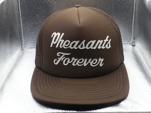 Pheasants Forever Sportcap Nonprofit braun weiß Netz Rücken Druckknöpfe Truckermütze Kappe - Bild 1 von 13