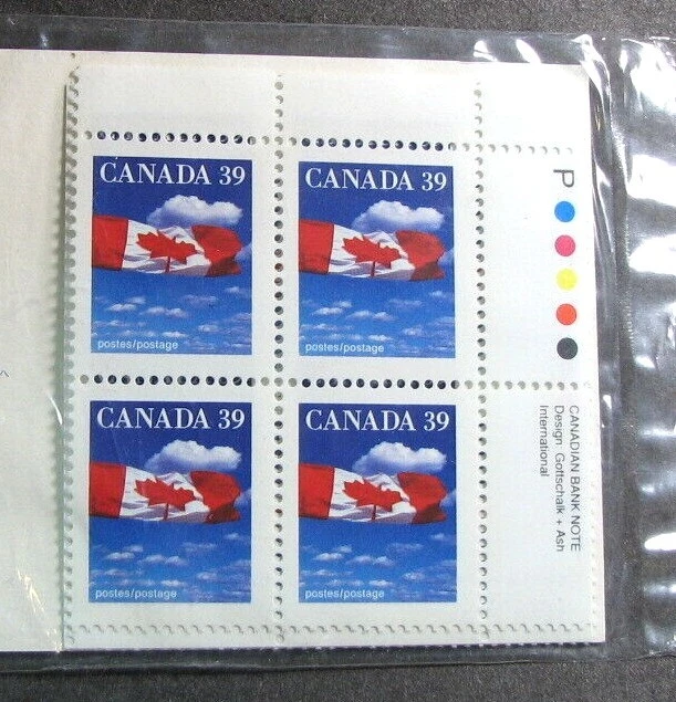 Canada Inscription Block Stamp Scott# 1166 Flag & Clouds (note) 1987-91 MNH L528 - Image 1 of 1