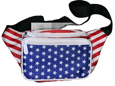 Riñonera Sojourner bandera americana roja blanca azul 3 compartimentos con cremallera Foto 1 de 4