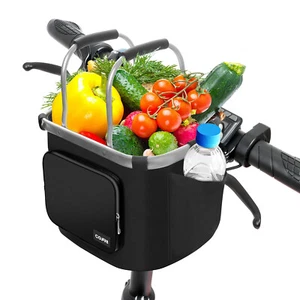 Dog Bike Basket Folding Bicycle Carrier Detachable Front Basket for Small Pet US - Picture 1 of 8