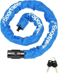 8mm thick high security anti-theft bike chain lock with 2 keys, 3.2/4ft long - Picture 1 of 8
