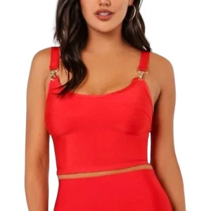 WOW COUTURE Red Hook Strap Bandage Crop Top S - Picture 1 of 5