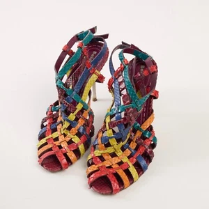 Baldinini Pumps Multi-Color Leather Stiletto Heels Size EU 39 / US 9 - Picture 1 of 8