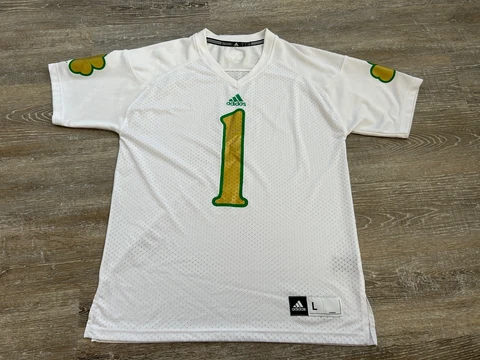 adidas Notre Dame Irish Football Jersey #1 Louis NIX men’s Large White Shamrock Cover