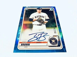 Tyler Brown 2020 Bowman Chrome 1st Bowman Blue Refractor RC Autograph #/150 - Bild 1 von 2