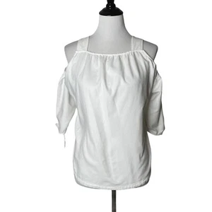 Madewell Off The Shoulder Top White Cold Shoulder 3/4 Sleeve Women's Size XXS - Picture 1 of 8