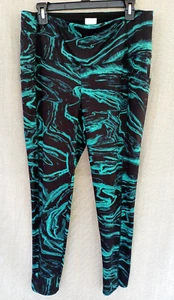 Chico’s Zenergy 2 Yoga Pants Marble Print Leggings Pockets Black & Green New - Picture 1 of 8