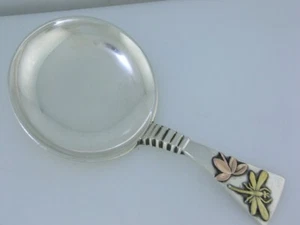 Rare Sterling SHIEBLER Bon Bon Spoon AESTHETIC Mixed Metals w/ Dragonfly Foliage - Picture 1 of 7