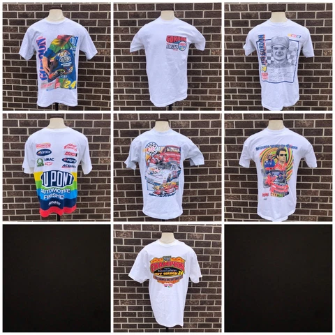 LOT OF 7 Vintage NASCAR / Jeff Gordon T-Shirts. White and Gray. All Men’s Large Cover