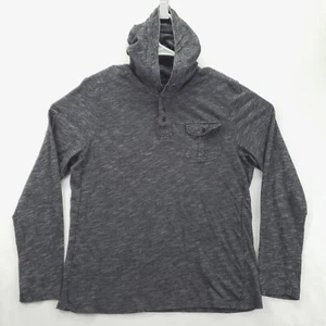 Buffalo David Bitton Hoodie Mens Large Gray 100% Cotton Long Sleeve Pullover - Picture 1 of 12