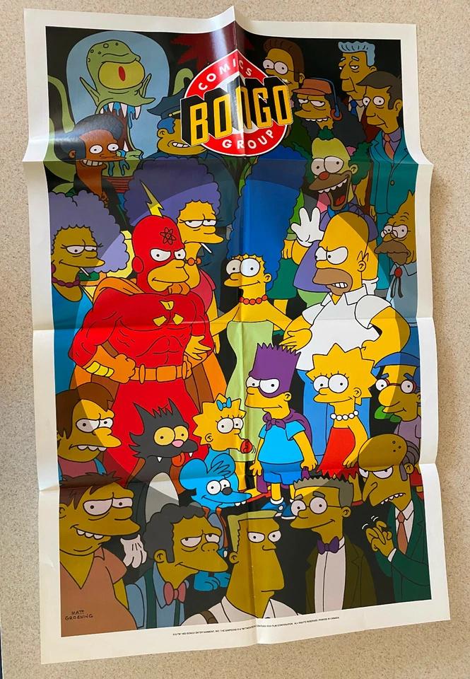 Os Simpsons (1993 Bongo Comics) -- Enorme pôster promocional 22x34 (B) - Imagem 1 de 1
