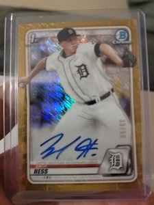 Zack Hess ⚾ 2020 Bowman Chrome 1ST RC ROOKIE GOLD SHIMMER AUTO 33/50 #CPAZH - Picture 1 of 4
