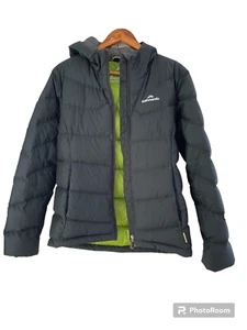 Kathmandu Duck Down 550 Black Hooded Puffer Jacket Size 10 Warm - Picture 1 of 5