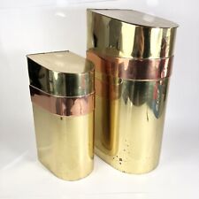 Mid Century Modern Brass & Copper Canister / Container Vintage Storage Set