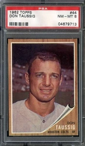1962 Topps #44 Don Taussig PSA 8 (RC) *DS16127 - Picture 1 of 2