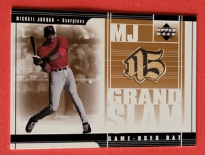 MICHAEL JORDAN GAME USED BAT CARD 2001 UPPER DECK GRAND SLAM WHITE SOX BULLS - Picture 1 of 2