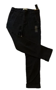 Abercrombie Kids Boys Black Skinny Fit Pants Size 15/16 Cuffed New With Tags - Picture 1 of 10