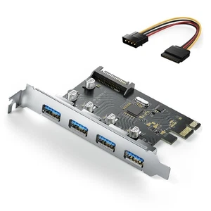USB 3.0 PCIe Card 5Gbps USB 3.0 PCIe Expansion Card 4 Ports PCIe to USB Adapter - Zdjęcie 1 z 10